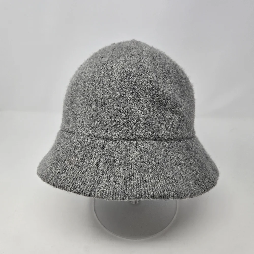 VINTAGE J. CREW GREY WOOL BLEND BUCKET HAT CAP WOMEN OS WINTER COZY PREPPY